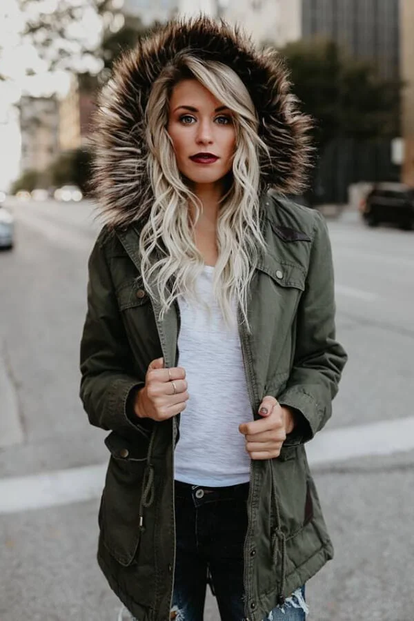 Fashion Fur Collar Thick Jacket