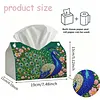 DIY Diamond Art Tissue Box Holder Peacock PU Leather Diamond Art Desktop Organizer Resin Rhinestone Storage Organizers Gem Art Home Office Decor Craft Gift