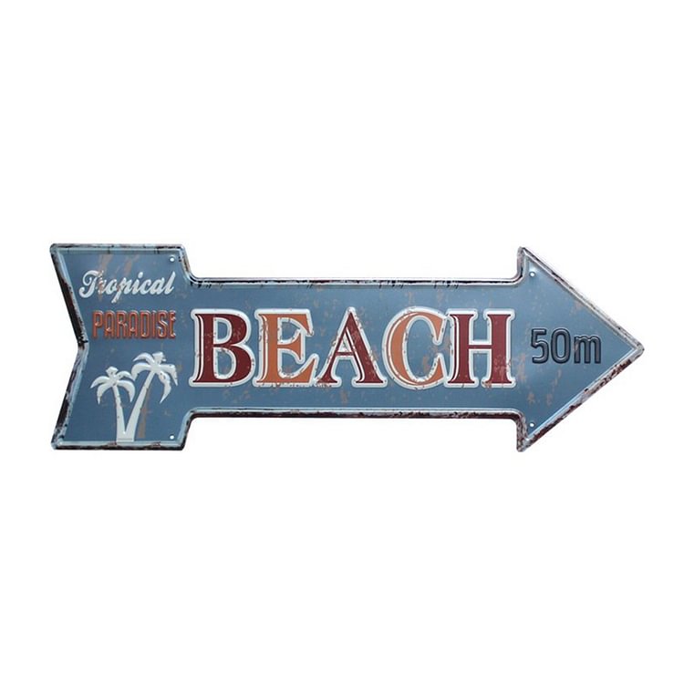 Beach - Arrows Tin Signs - Scenery Series - 18.11*6.23 inches (arrow)