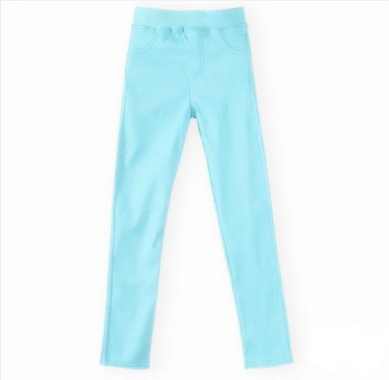 Spring Summer Girl Pants Candy Color Cotton Girl Leggings Children Kids Pants Slim Pencil Pants for Girl Age 3-10T