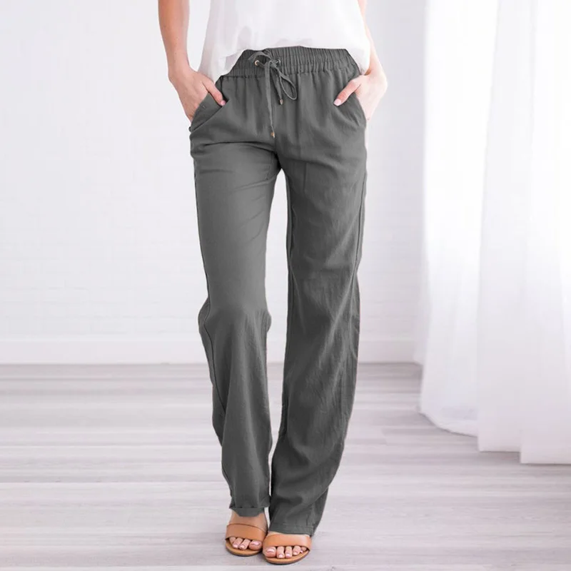 Solid Color Strap Loose Fashion Pants