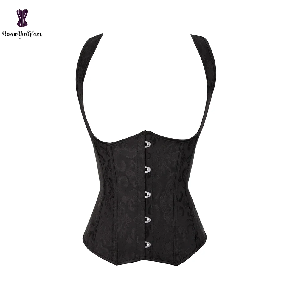 Billionm Straps Open Bust Corset Underbust Waist Cincher Shaper Women Vest Shapewear With G String 824#