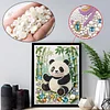 Gr&uuml;ner Panda DIY, teilweise Diamantperlen-Malerei-Kunstsets, 30x40cm, Spezialform-Perlengem&auml;lde, Bildkunst, Bastelarbeiten f&uuml;r Wanddekoration zu Hause
