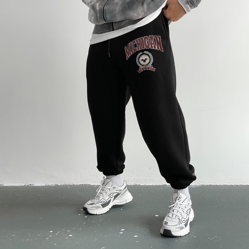 Men's Michigan Retro Casual Sweatpants、、URBENIE