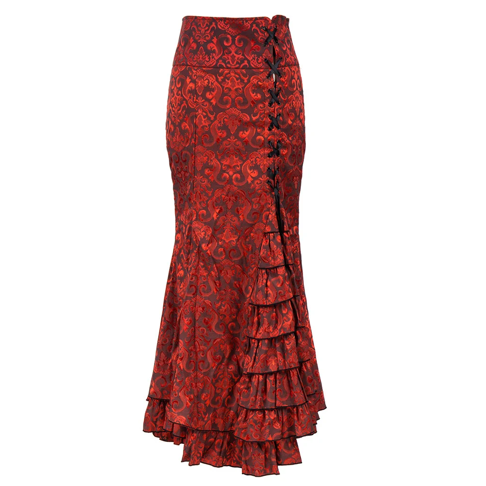 Women Maxi Skirt Ruffled Mermaid Bottom Novameme