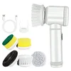 Electric Spin Scrubber Rechargeable Handheld Cleaning Brush with 5 Brush Heads