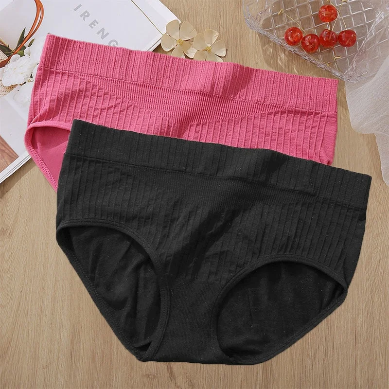 2PCS Panties Set Bodyshaper Panties Women's Underwear Sexy Briefs Female Underpants Seamless Pantys Intimates Lingerie 8 Colors