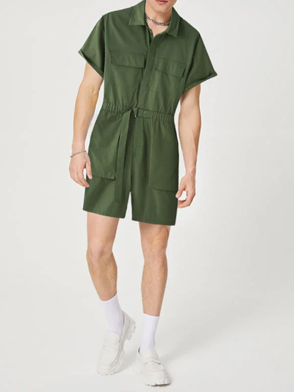 Mens Multi-Pocket Jumpsuit with Waist Belt SKUJ42108