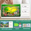 2027-2028 Two-Year Diamond Painting Calendar Kit, 13 Exquisite Multicolor Butterfly And Floral Illustrations, Large Size Desk Calendar, Mosaic Art Coil-Bound Desktop Planner
