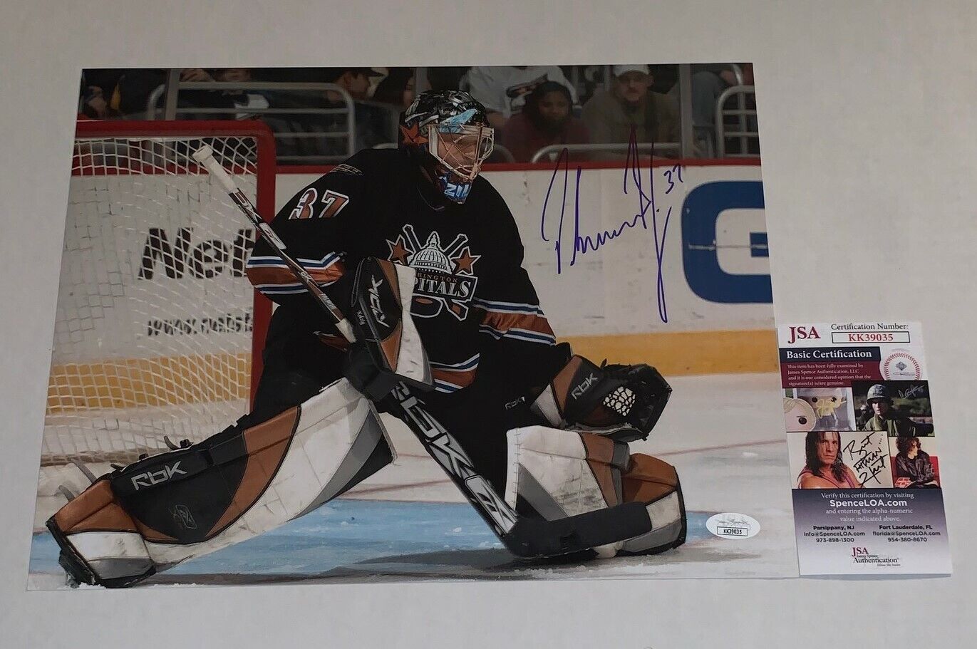 Olaf Kolzig signed Washington Capitals 11x14 Photo Poster painting autographed Caps 2 JSA