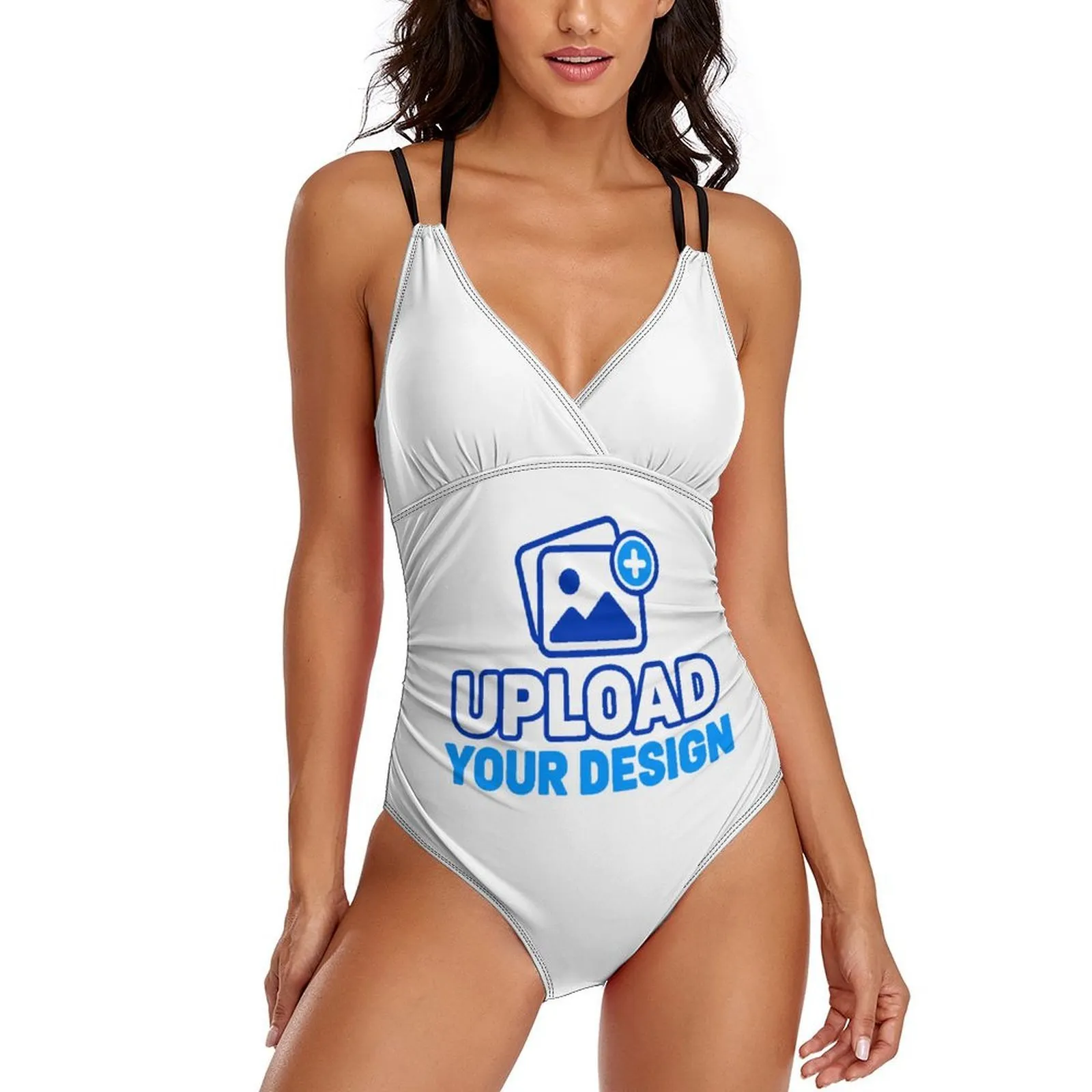 Shoulder-Strap One-Piece Swimsuit &ndash; personalized print product image 9