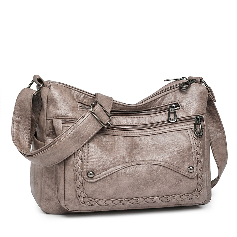 Soft leather casual women's bag, middle-aged women's mother's bag, 2025 new versatile single shoulder diagonal cross bag, multi- back to school