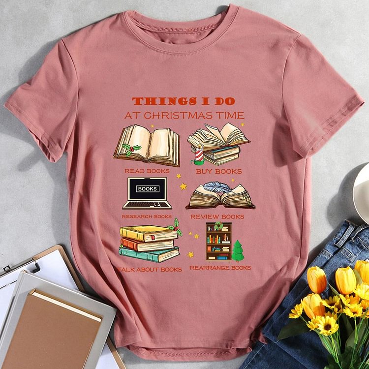 ANB -   Things I Do At Christmas Time Book Lovers Tee -011772