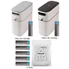 Trash Can Narrow Garbage Container Bin with Press Type Lid for Bathroom Kitchen