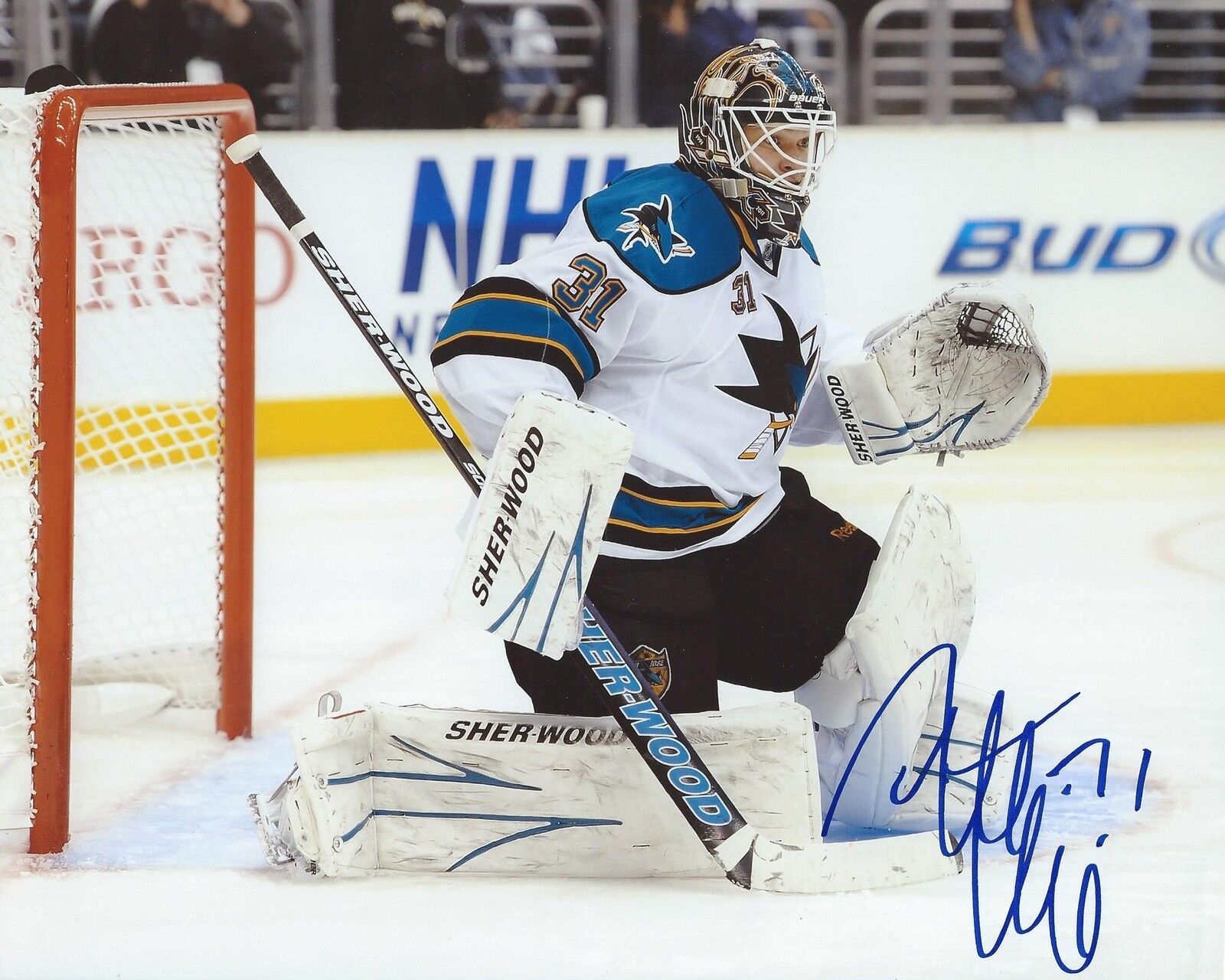 Antti Niemi Signed 8x10 Photo Poster painting San Jose Sharks Autographed COA C