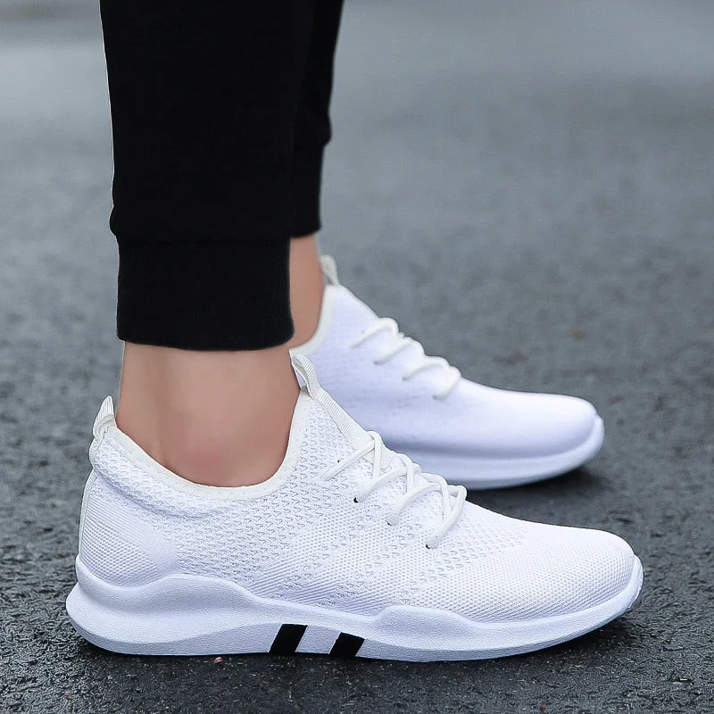 2019 Summer New Flying woven running shoes men's casual sports shoes Men Footwear Breathable Mesh Light Walking sneaker