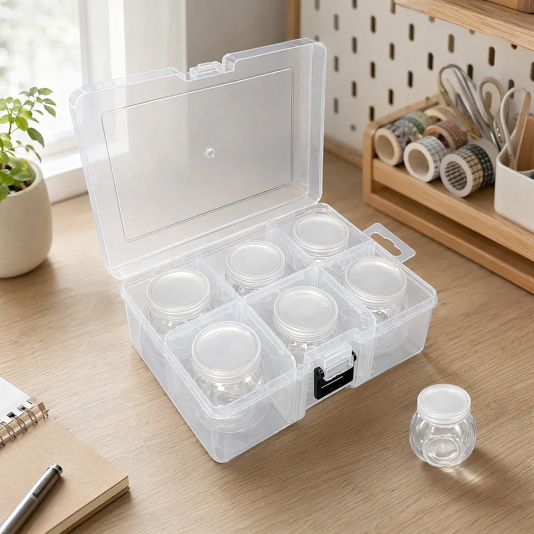 Diamond Painting Containers Multi Purpose Portable Plastic Case Box with Stickers & Compartments Arts Crafts Storage Bottle for Hardware Rhinestone