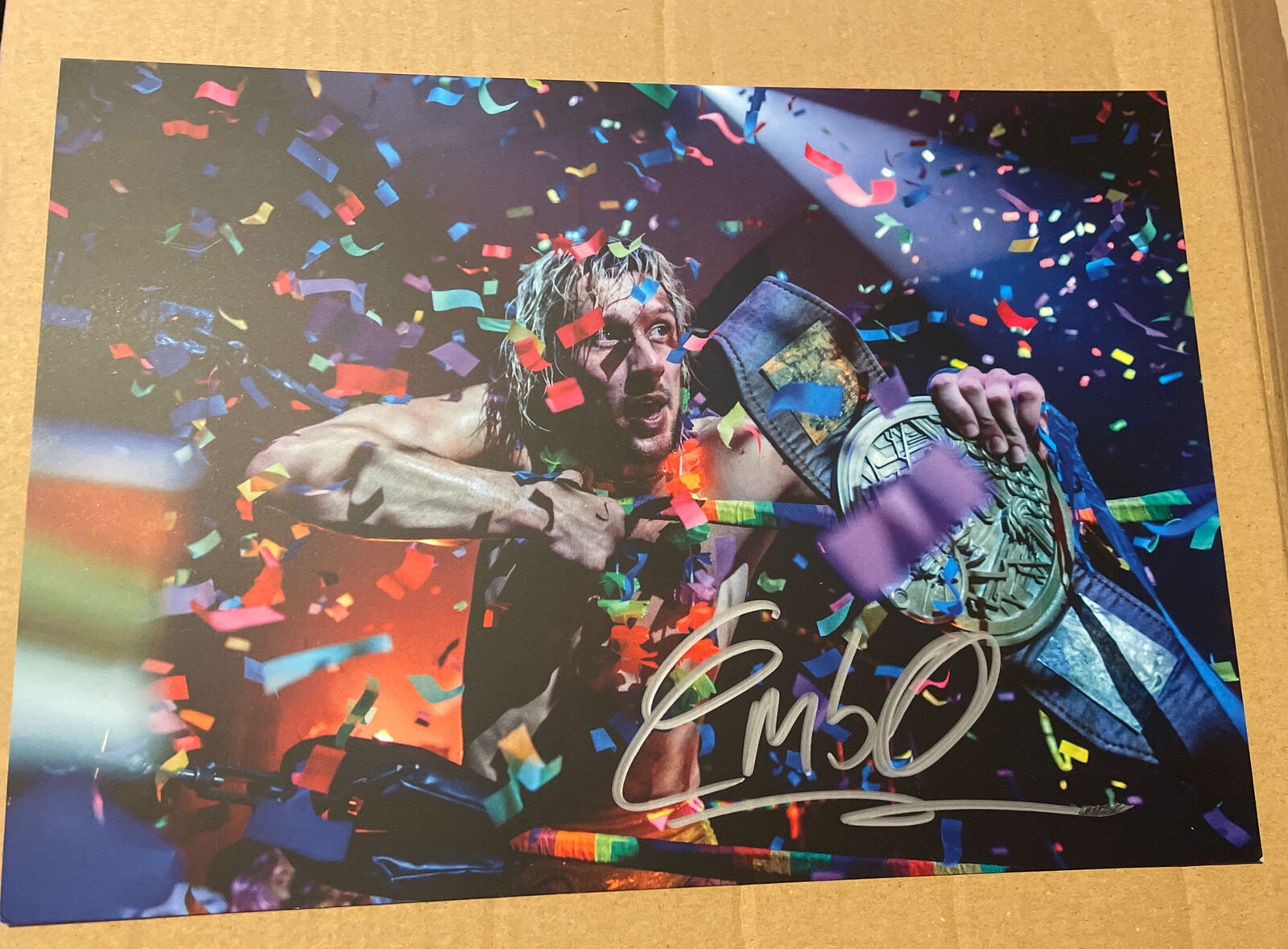 Chuck Mambo Hand Signed Wrestle Crate 8x10 Photo Poster painting Autograph Progress Wrestling