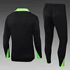 2025 Brazil Long Zipped Jacket Black Jersey 1:1 Thai Quality Set