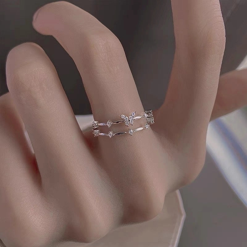 925 Sterling Silver Bow Knot Open Rings