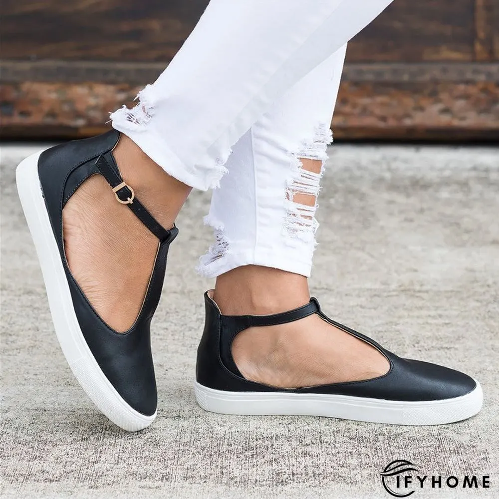 Summer Sandals Round Toe Shoes with Adjustable Buckle | IFYHOME