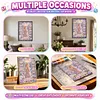 Winter Pink Gown Prayer Lady Special Shaped 5D DIY Partial Drill Diamond Painting Kits for Adults Beginners Home Decor Diamond Dots Paintings Diamond Art Kit 11.81x15.75inch