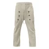 Men's Casual Hawaii Beach Multi Button Cotton Linen Trousers by Inlyline