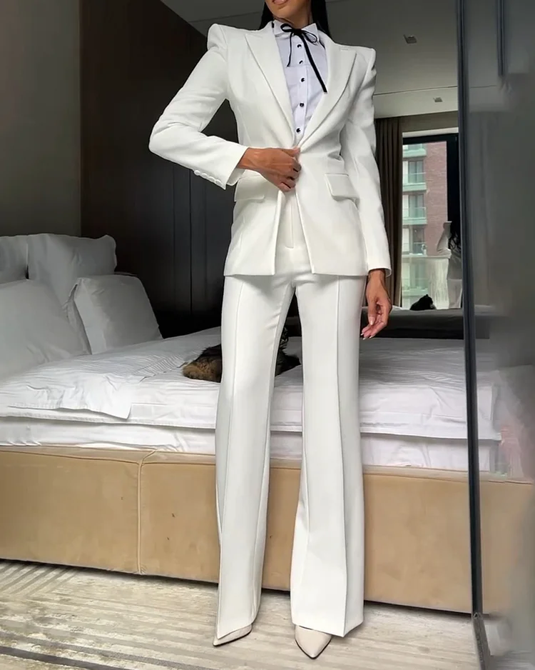 Women's solid color suit