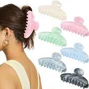 Jelly Color Marble Cloud Pattern Claw Clip Elegant Shark Clip Vacation Style Ponytail Clip Fashion Hair Accessory