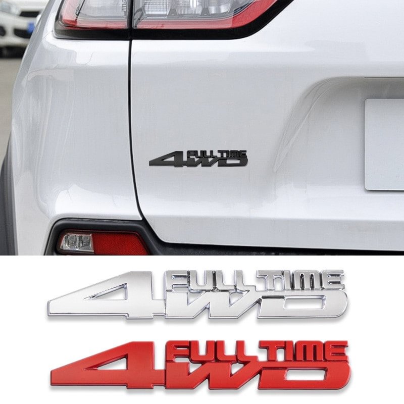 2x Metal 4WD FULL TIME 4X4 Car Fender Trunk Emblem Badge Decal Sticker 4X4 voiturehub dxncar