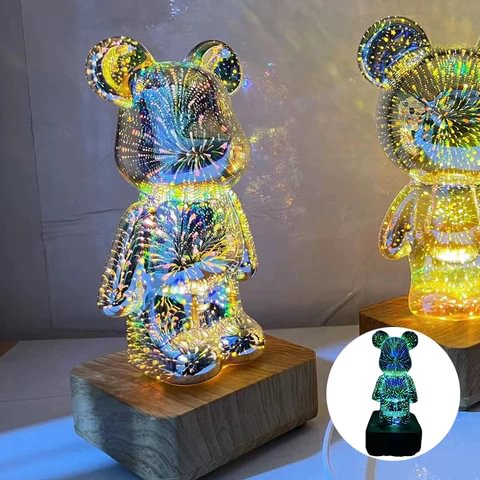 3D Fireworks Bear Lights