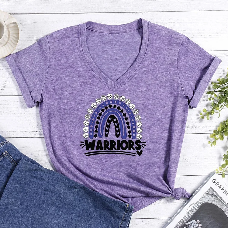 Warriors Volleyball V-neck T Shirt-Annaletters