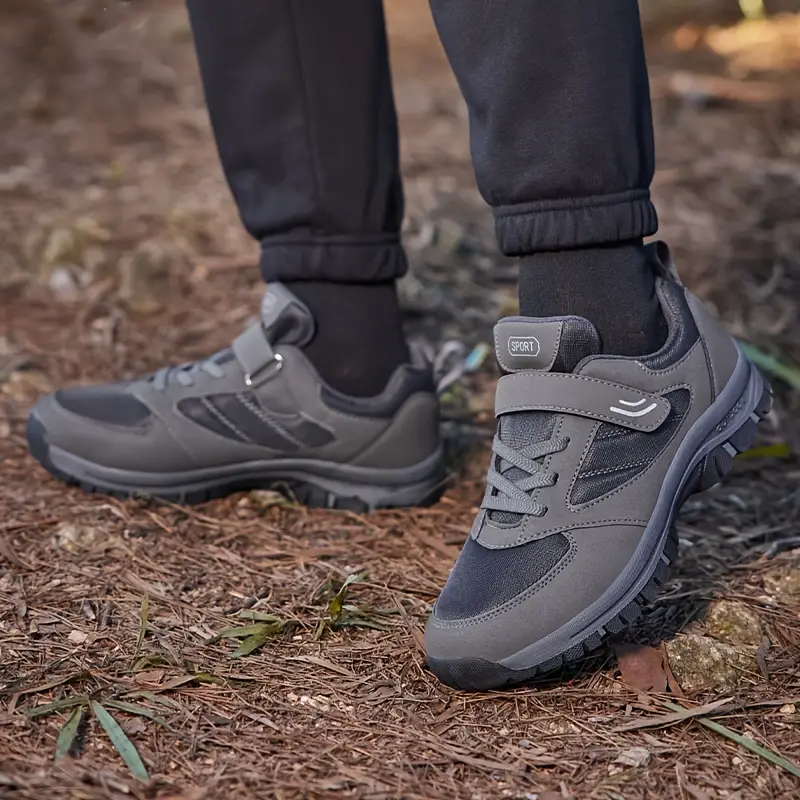 mens breathable casual shoes with hook and loop fastener comfy soft sole sneakers for outdoor jogging spring and summer details 7