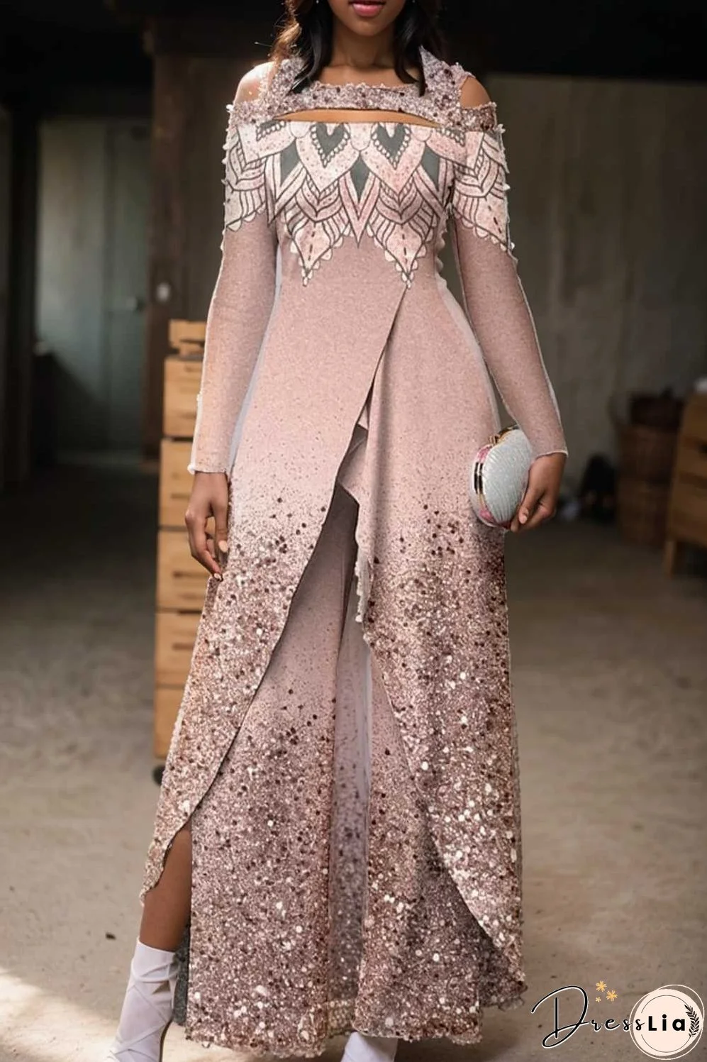 elegant gradient print off shoulder women s jumpsuit