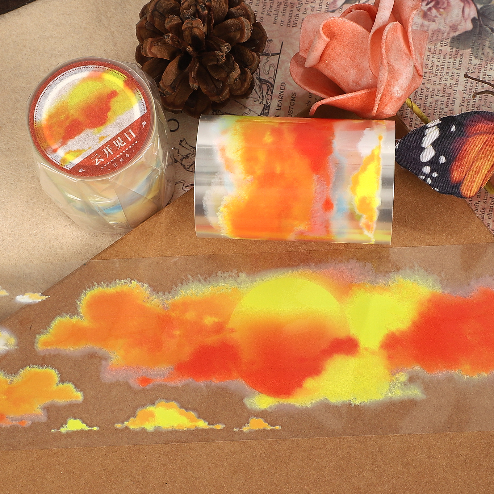 PET 테이프 - 60mm*5m 빈티지 구름 태양