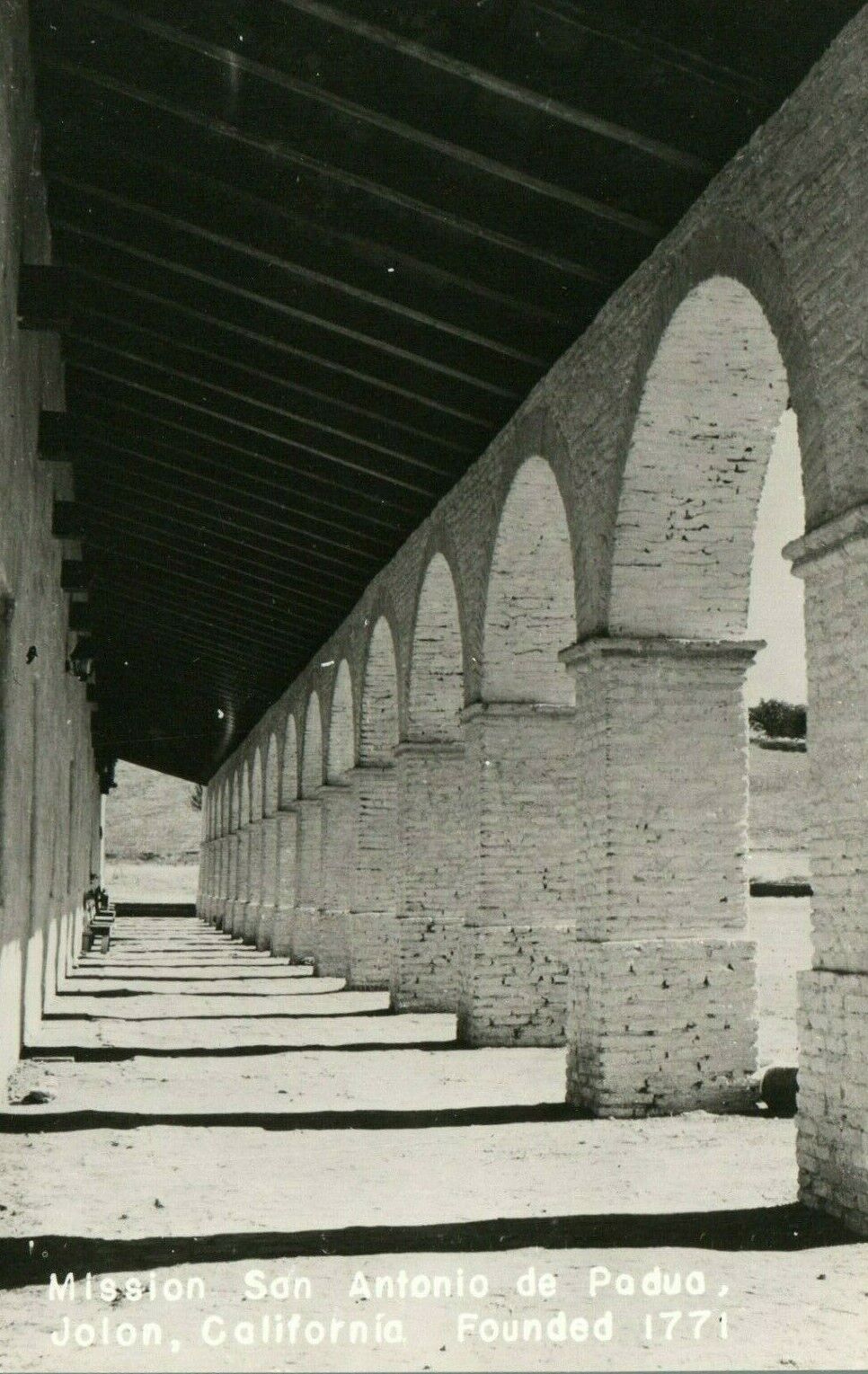 Mission San Antonio de Podua Jolon CA Founded 1771 Real Photo Poster painting RPPC Postcard