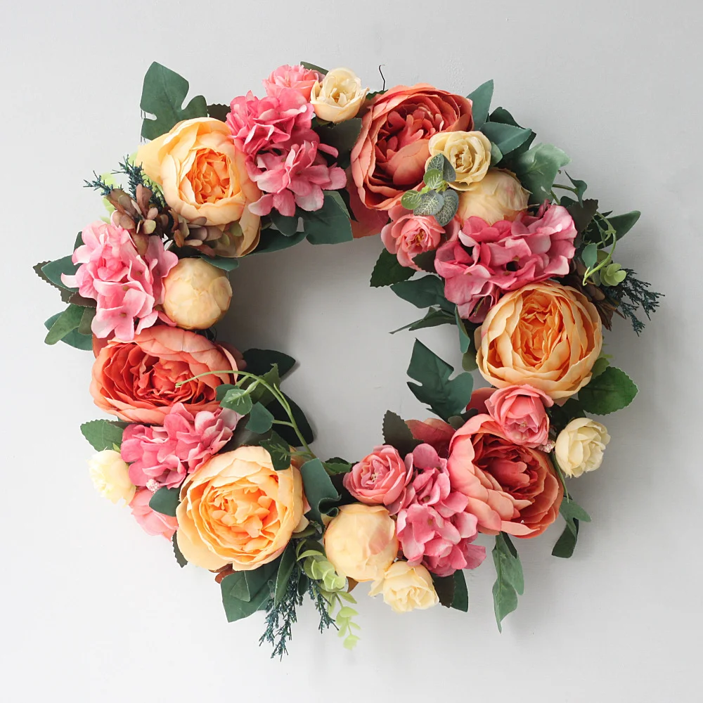 Exquisite peony simulation garland door yard decoration hanging
