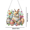 (US Only)Acrylic 2D Flat Easter Egg Bunny DIY Hanging Diamond Art Kits Wall Door Decor