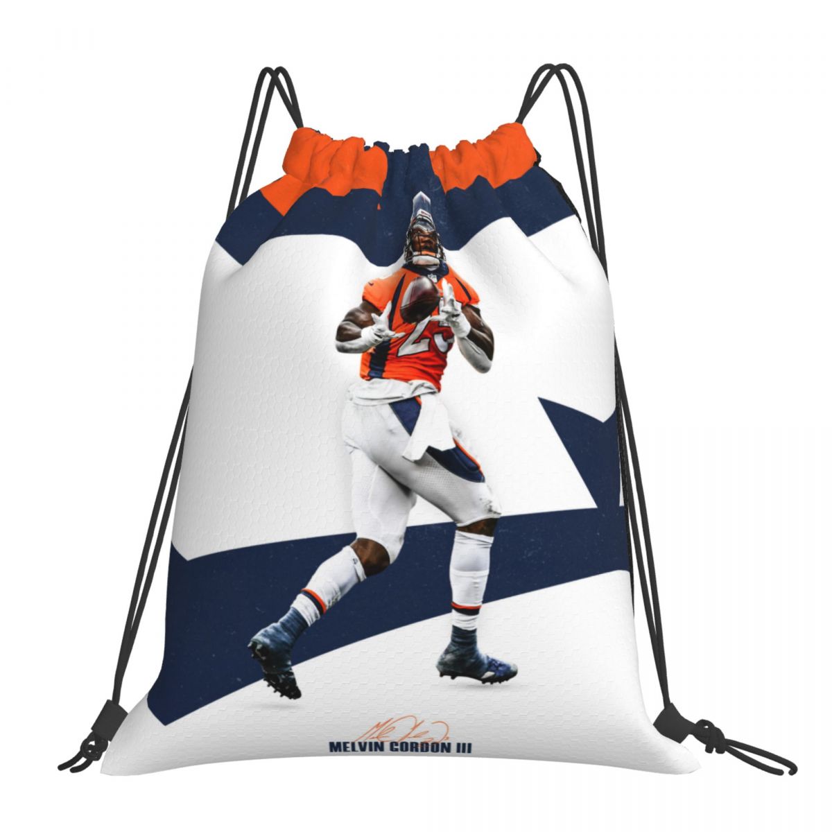 Denver Broncos Melvin Gordon III Drawstring Bags for School Gym