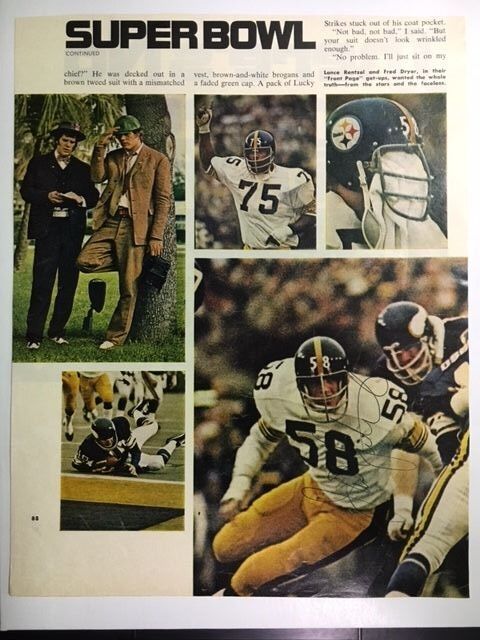 Jack Lambert Steelers Super Bowl In Action Signed 8x10 Photo Poster painting JSA Precertified