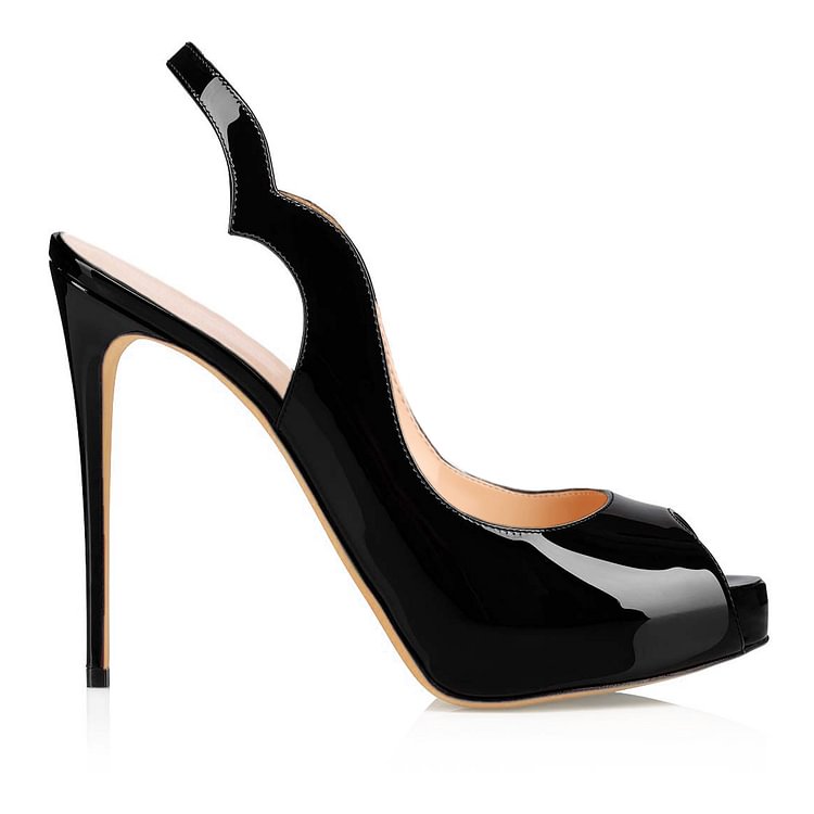 120mm Women's Hot Chick Sling Alta Slingback Heel Platform Peep Toe Party Wedding Pumps
