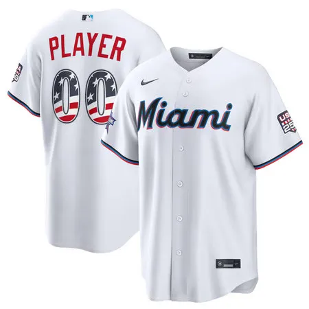 Youth Miami Marlins Nike White 2026 All-Star Edition Stars & Stripes Stadium Custom Jersey