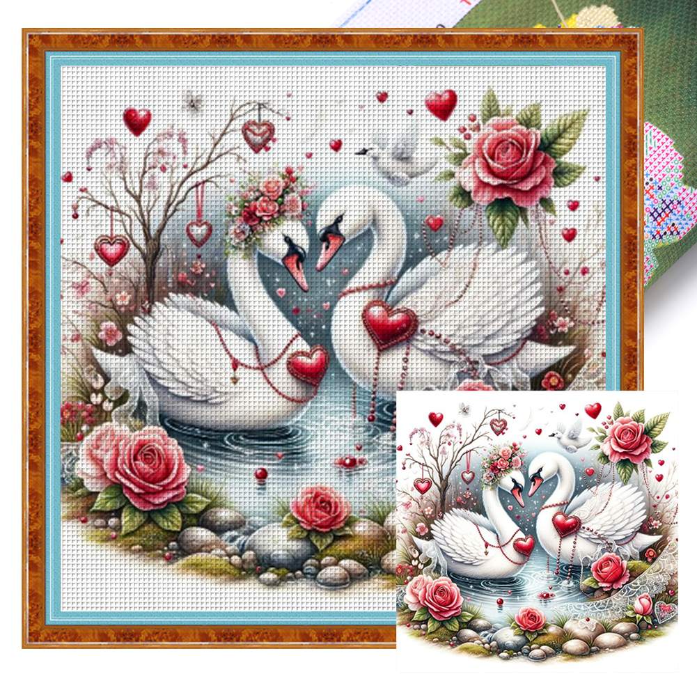Swan Full 11CT Pre-stamped Canvas(40*40cm) Cross Stitch