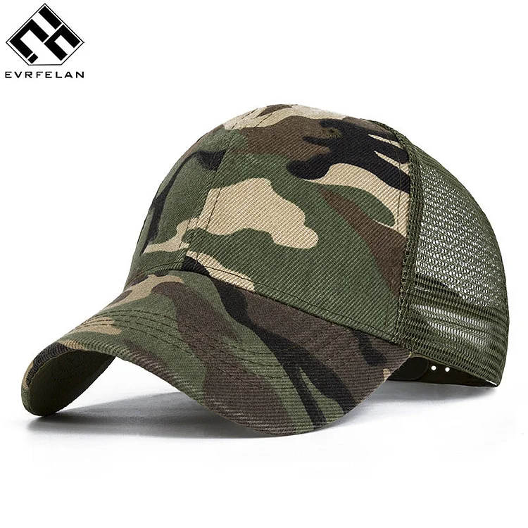 Camo Mesh Baseball Cap Men Camouflage Caps Masculino Summer Hat Men Army Cap Trucker Snapback Hip Hop Dad Hat
