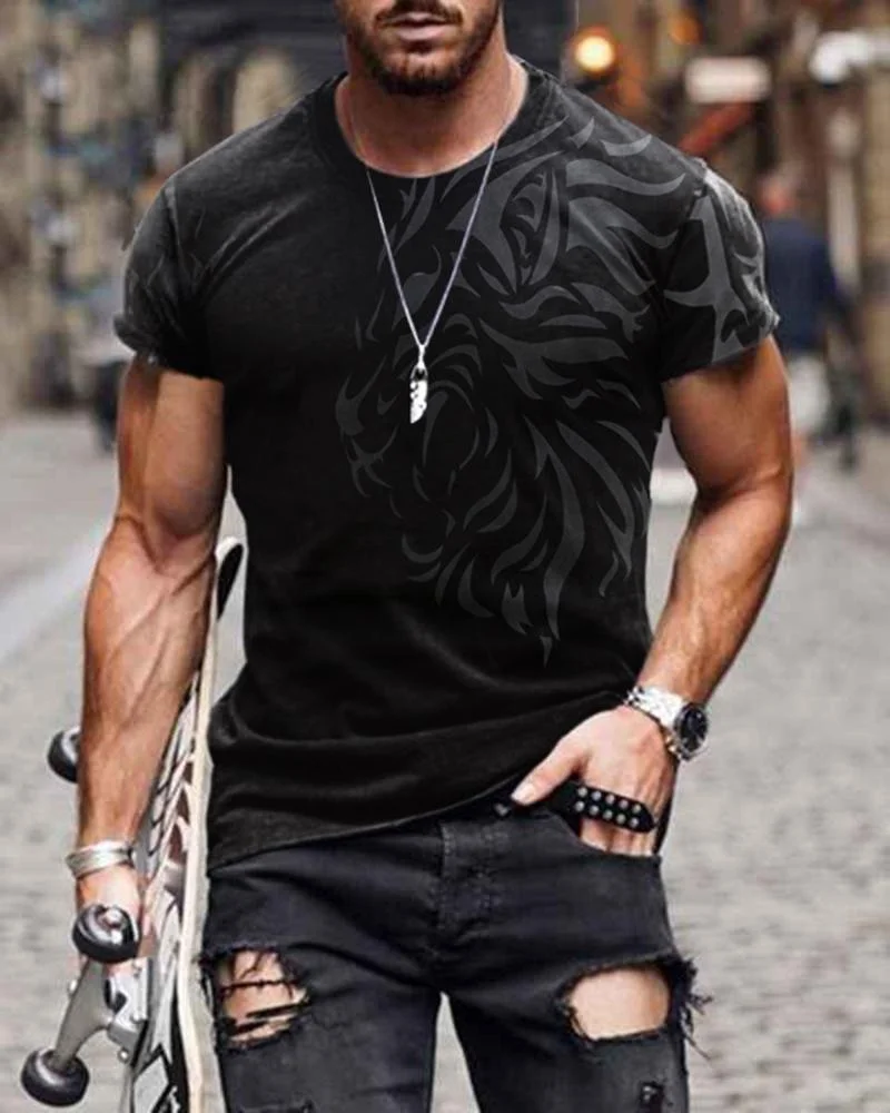 Men Print Casual T-shirts-32