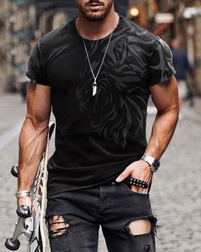 Men Print Casual T-shirts-32
