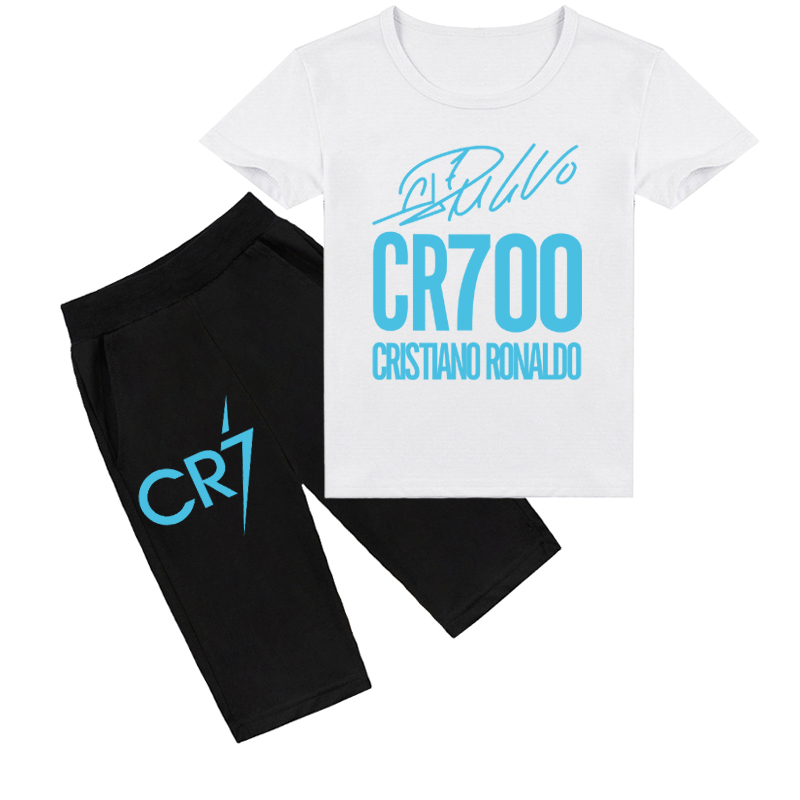 Mayoulove Cristiano Ronaldo Kids Shorts Set - Boys  Girls Sportswear, Cool Active Wear, Trending Fitness Outfit-Mayoulove