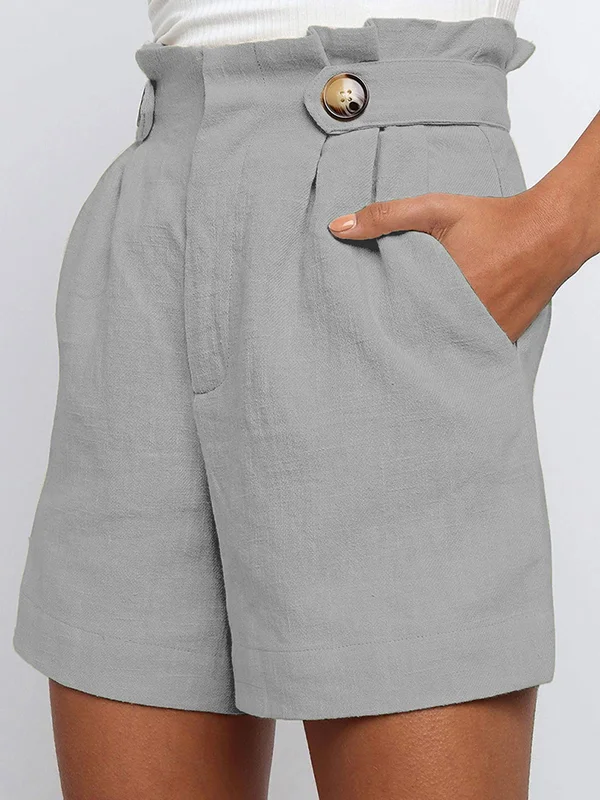 High Waisted Loose Pleated Split-Joint Shorts Bottoms