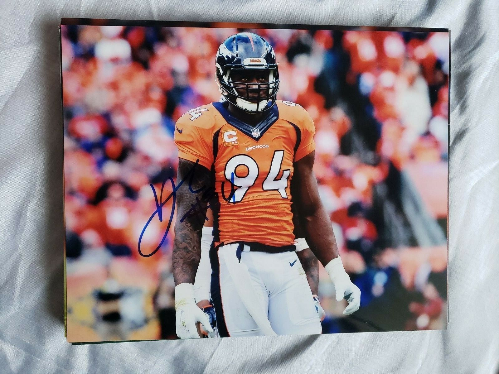 DEMARCUS WARE DENVER BRONCOS SIGNED AUTOGRAPHED 8X10 Photo Poster painting COA FOOTBALL HOF