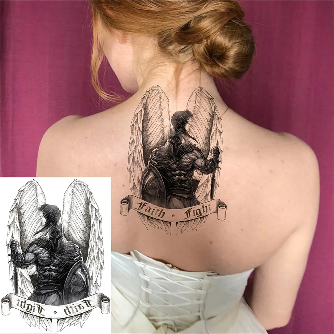 Sdrawing Anchor Skull Temporary Tattoos For Women Men Adult Pirate Black Skeleton Tattoo Sticker Fake Wolf Lion Tiger Tatoos Back